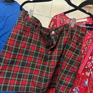 Forever 21 Red and Black Plaid Skirt